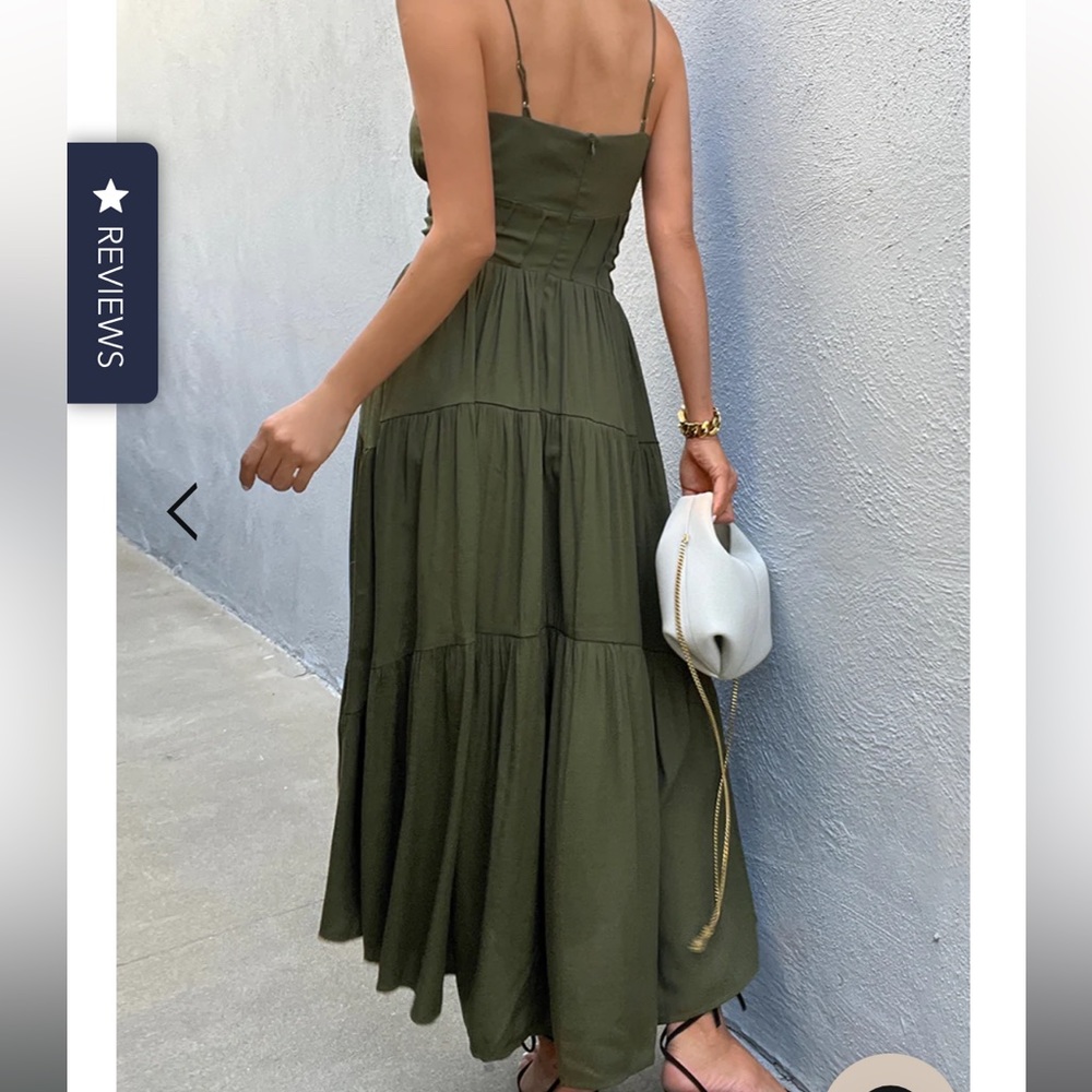 Dark green midi dress
